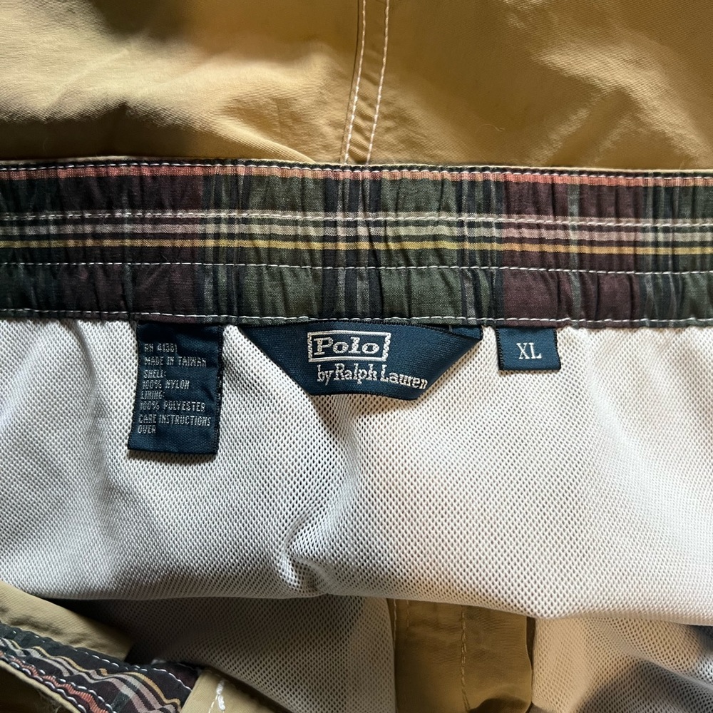 Polo Ralph Lauren Swim Trunks Beige SZ XL.   9" INSEAM